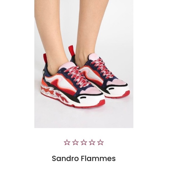 SANDRO Paris Trainers Flame Sole Sneakers Size 6.5 - Picture 4 of 13